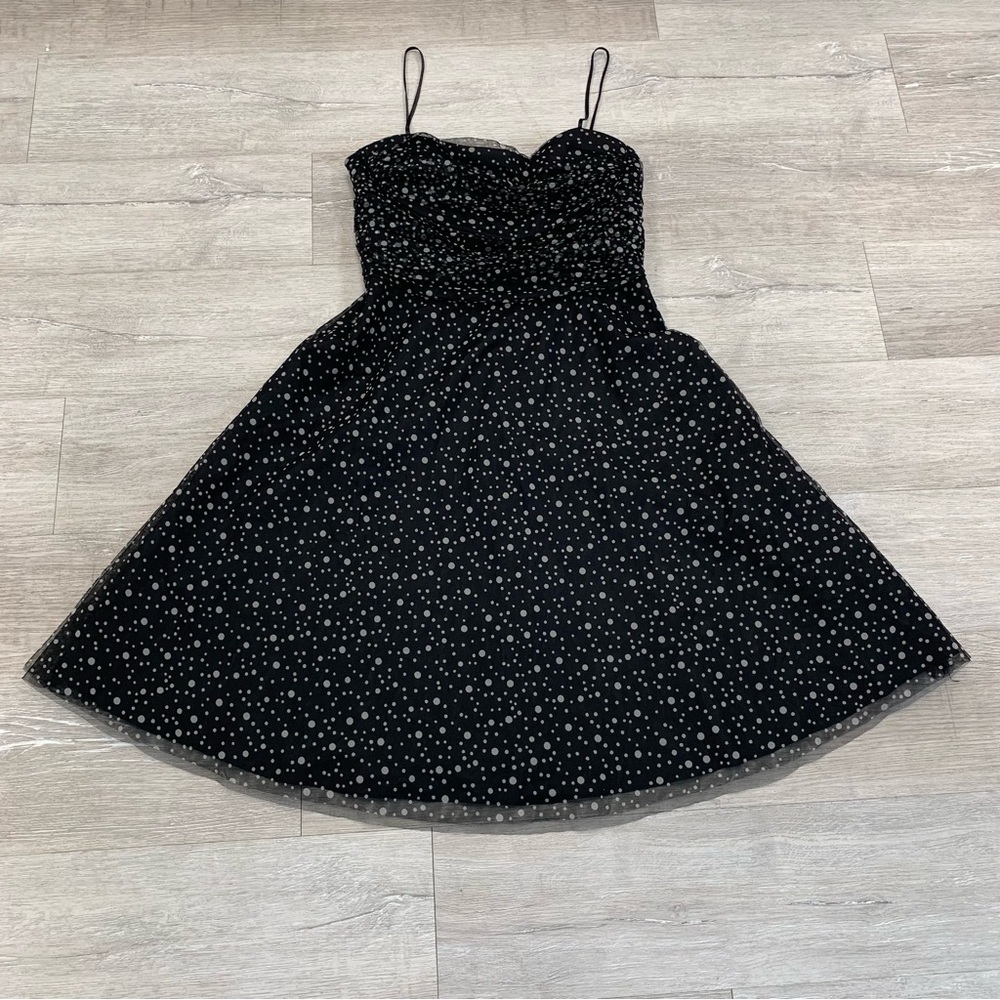 Jessica Howard Black And White Polka Dot Dress. Size 16 Y2k